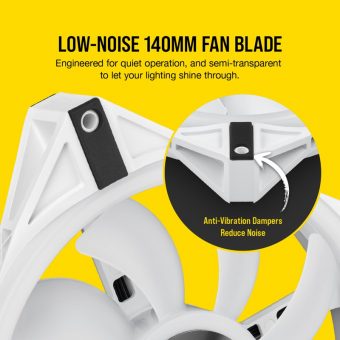 Corsair iCUE QL140WH RGB 14cm 4-Pin PWM White CO-9050105-WW - Image 7