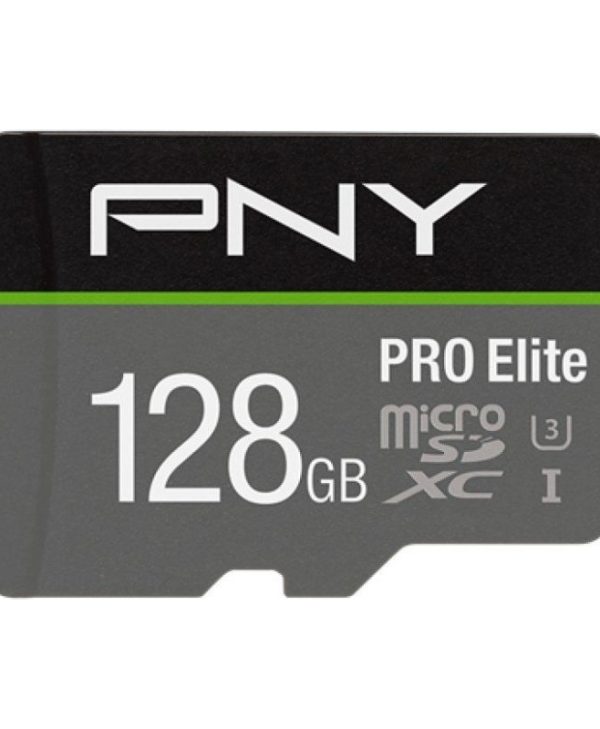 PNY Pro Elite R100 MicroSDXC 128GB UHS-I U3 Class 10 + SD Adapter P-SDU128V31100PRO-GE