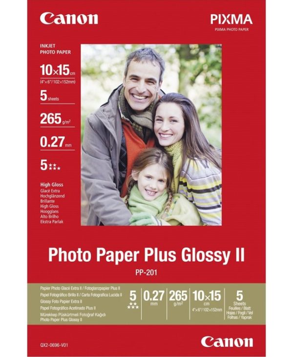 Canon PP-201 Photo Paper Plus II A6 (10x15cm) 275gr 5 Sheets 2311B053