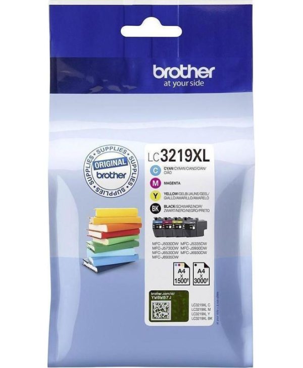 Brother LC-3219XL Value Pack Inks C/M/Y/B 3K Pgs Black - 3x 1.5K Pgs Color LC3219XLVALDR