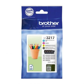 Brother LC-3217VAL Value Pack Inks C/M/Y/B 4x 550 Pgs LC3217VALDR
