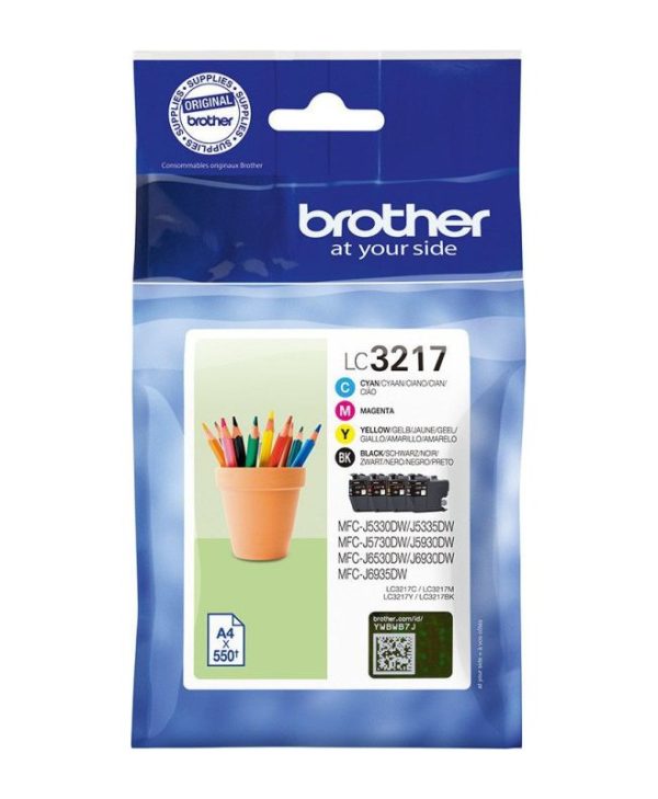 Brother LC-3217VAL Value Pack Inks C/M/Y/B 4x 550 Pgs LC3217VALDR
