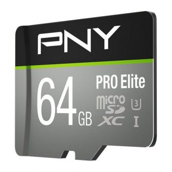 PNY Pro Elite R100 MicroSDXC 64GB UHS-I U3 A1 Class 10 + SD Adapter P-SDU64GV31100PRO-GE - Image 2