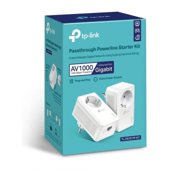 TP-Link AV1000 Gigabit Passthrough Powerline Starter Kit TL-PA7017P KIT Ver:4.0 - Image 2
