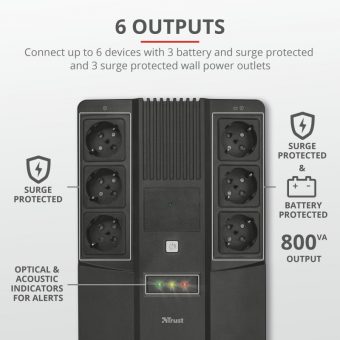 Trust Maxxon 800VA Wall Power UPS 23326 - Image 5