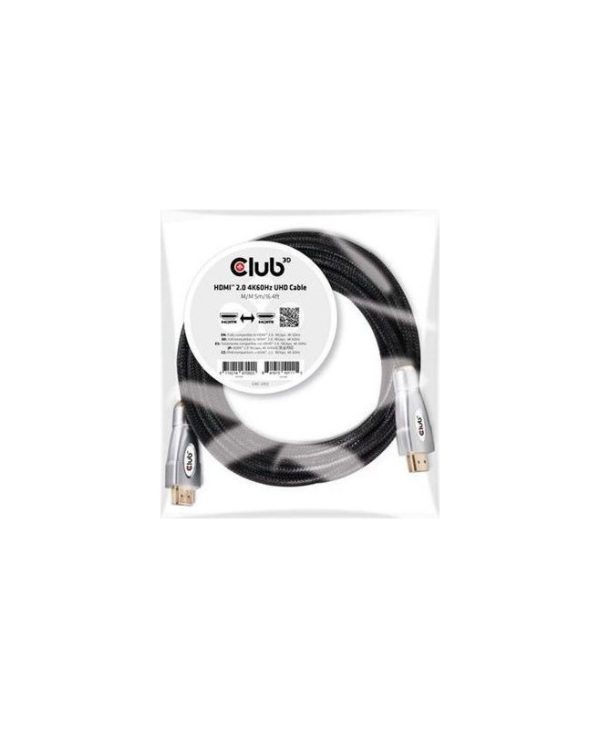 Club3D Cable HDMI 2.0 Male to HDMI 2.0 Male 5m Black CAC-2312