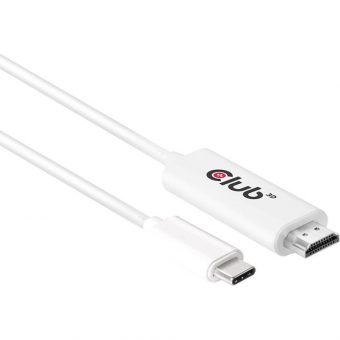 Club3D Cable USB 3.1 Type-C Male to HDMI 2.0 Male 1.8m White CAC-1514