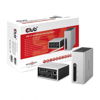 Club3D SenseVision USB 3.0 4K UHD Mini Docking Station Black CSV-3104D