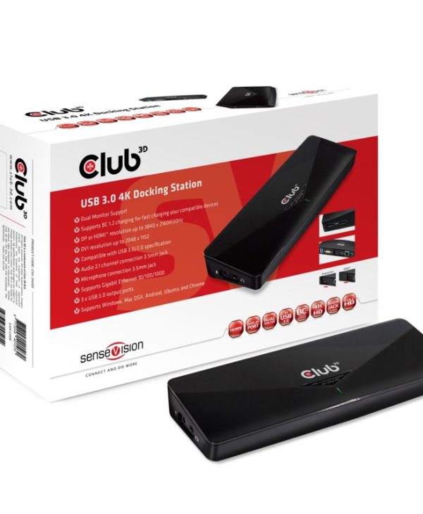 Club3D USB 3.0 4K Docking Station Black CSV-3103D
