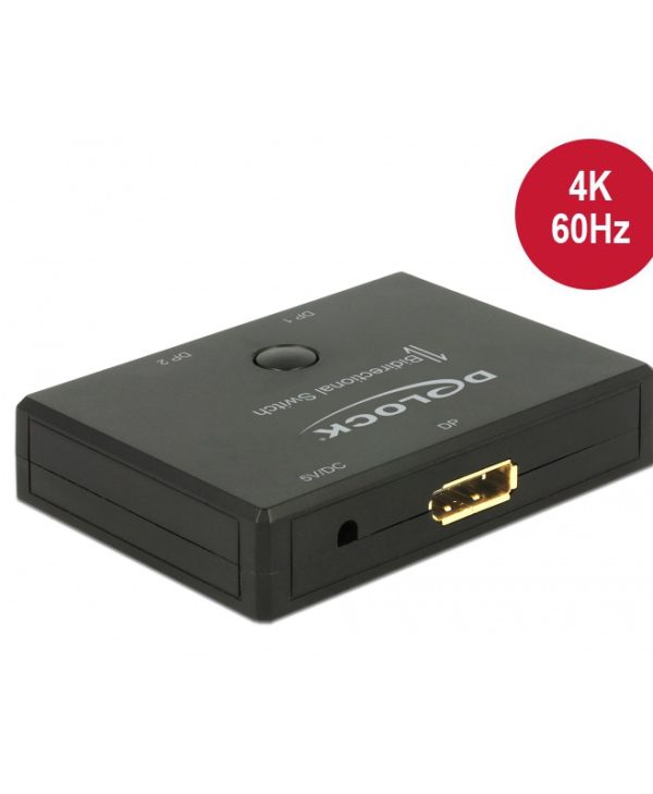 Delock Adapter Displayport 2-Port Switch Black 18750