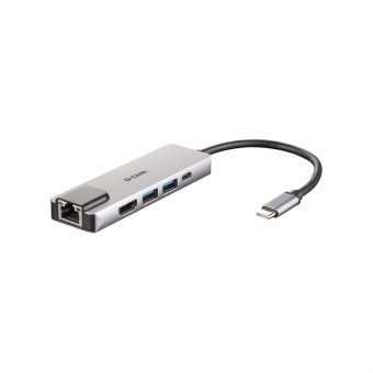 D-Link DUB-M520 5-in-1 USB 3.0 Type-C Docking Station Silver