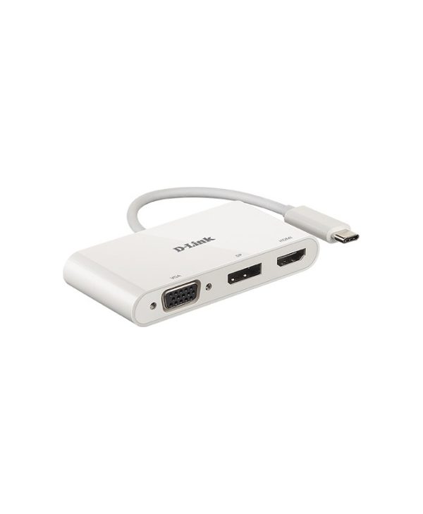 D-Link DUB-V310 3-in-1 USB 3.0 Type-C to HDMI/VGA/Displayport Docking Station White