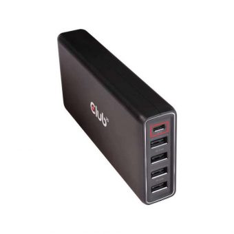 Club3D 4-Port USB Type-A / 1-Port USB Type-C Charging Station Black CAC-1903EU