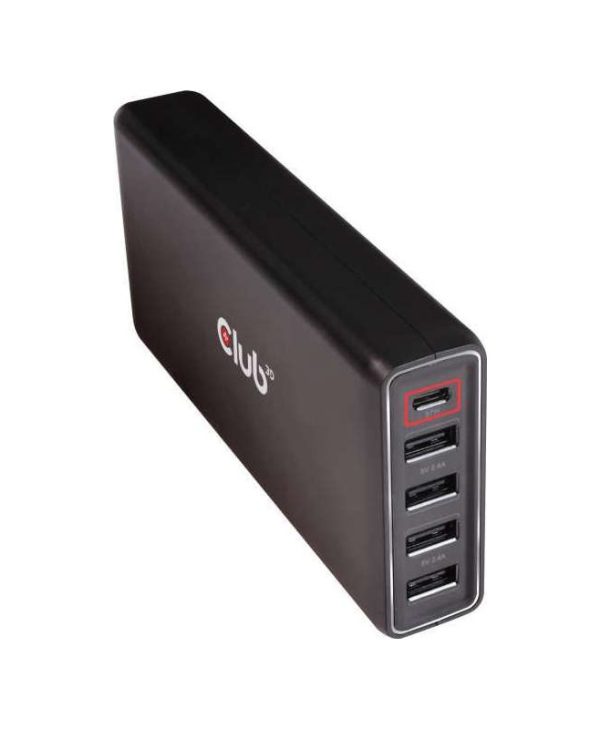 Club3D 4-Port USB Type-A / 1-Port USB Type-C Charging Station Black CAC-1903EU