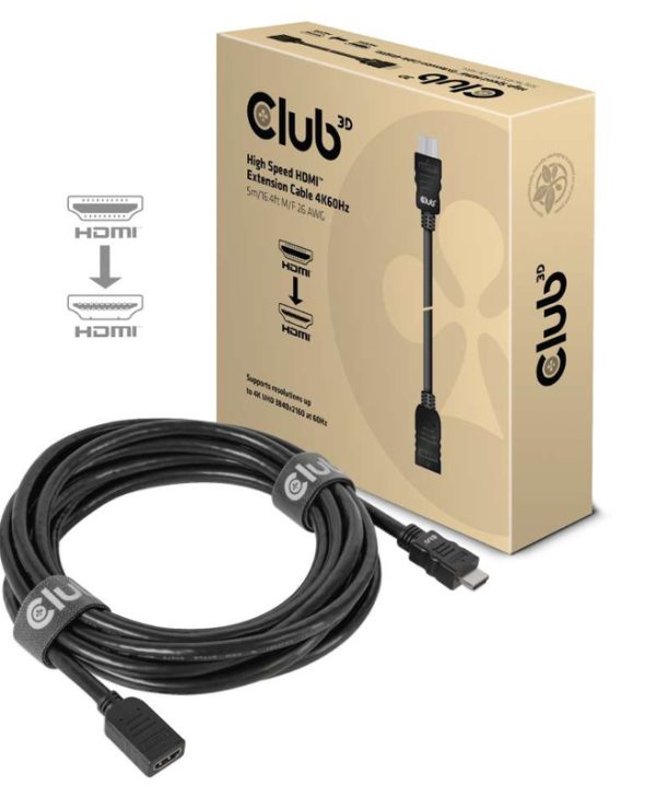 Club3D Cable HDMI Male to HDMI Female 5m Black CAC-1325