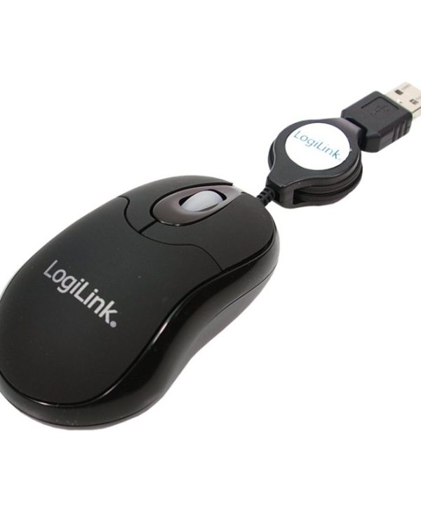 LogiLink Retractable Wired Optical Mouse Black ID0016