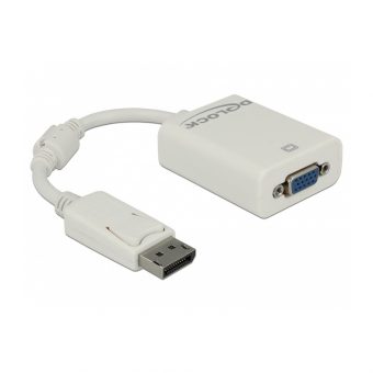 Delock Adapter Displayport 1.2 Male to VGA Female White 61766