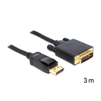 Delock Cable Displayport 1.3 Male to DVI-D Male 3m Black 82592