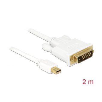 Delock Cable Mini Displayport 1.1 Male to DVI-D Male 2m White 82918