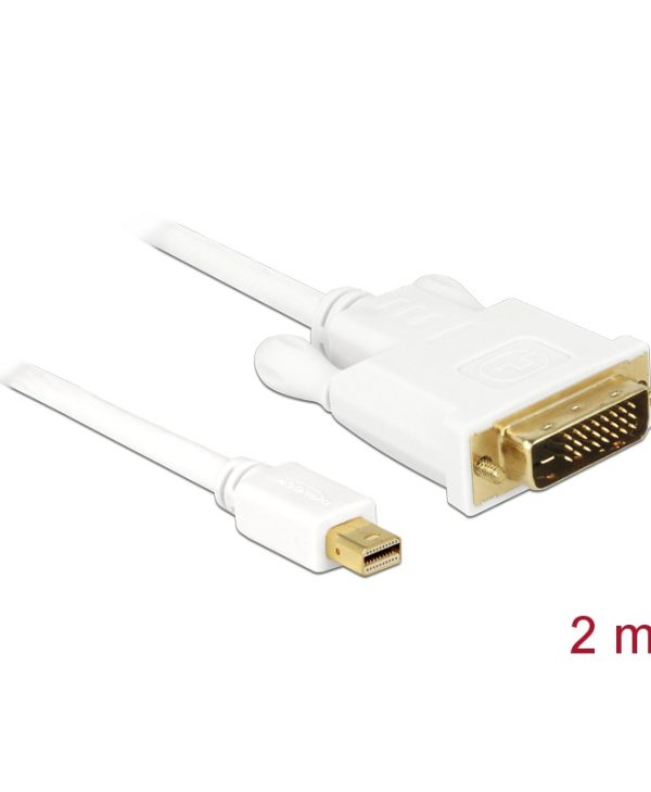 Delock Cable Mini Displayport 1.1 Male to DVI-D Male 2m White 82918