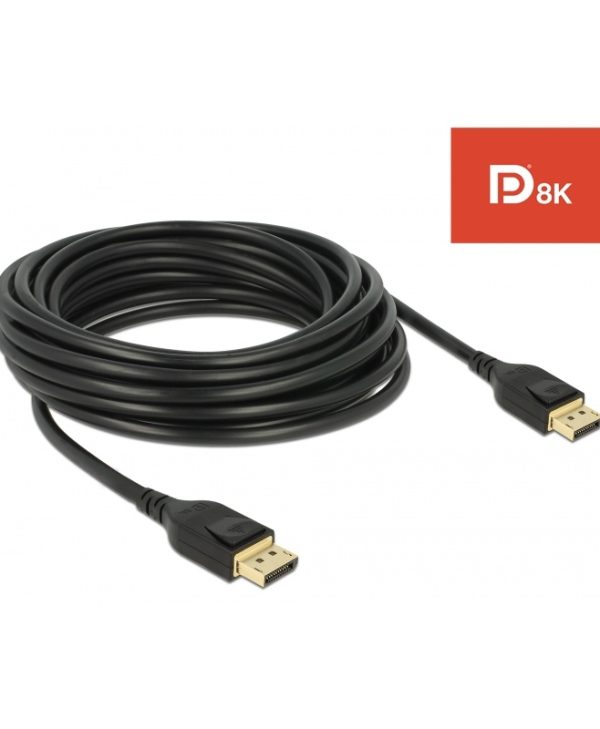 Delock Cable Displayport 1.4 Male to Displayport 1.4 Male 2m Black 85660