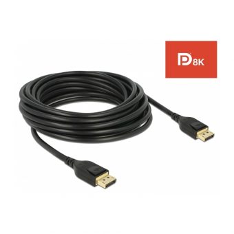 Delock Cable Displayport 1.4 Male to Displayport 1.4 Male 5m Black 85663