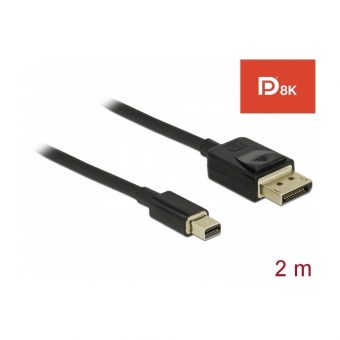 Delock Cable Mini Displayport Male to Displayport Male 2m Black 84928