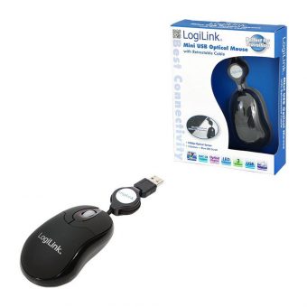 LogiLink Retractable Wired Optical Mouse Black ID0016 - Image 2