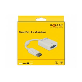Delock Adapter Displayport 1.2 Male to VGA Female White 61766 - Image 2