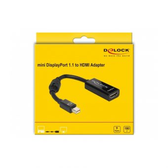 Delock Adapter Mini Displayport 1.1 Male to HDMI Female Black 65099 - Image 2