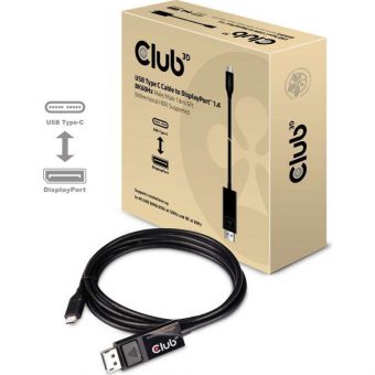 Club3D Cable USB 3.1 Type-C Male to Displayport Male 1.8m Black CAC-1557 - Image 2