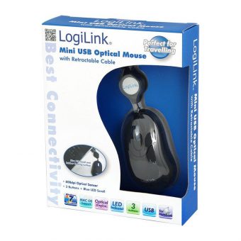 LogiLink Retractable Wired Optical Mouse Black ID0016 - Image 3