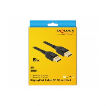 Delock Cable Displayport 1.4 Male to Displayport 1.4 Male 5m Black 85663 - Image 3