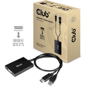 Club3D Adapter Displayport Male - Dual Link DVI-D Female Black CAC-1010 - Image 3