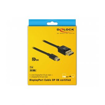 Delock Cable Mini Displayport Male to Displayport Male 2m Black 84928 - Image 4
