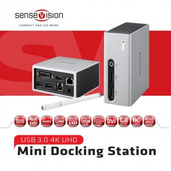 Club3D SenseVision USB 3.0 4K UHD Mini Docking Station Black CSV-3104D - Image 4