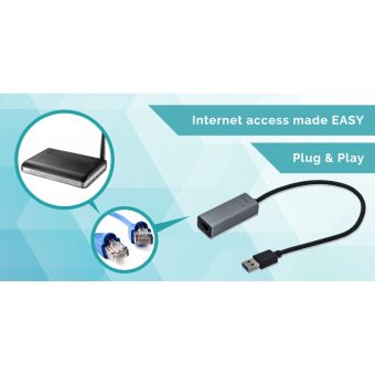 i-Tec USB 3.0 Type-A Male to Gigabit Ethernet Silver U3METALGLAN - Image 5