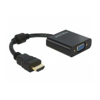 Delock Adapter HDMI Male to VGA Female Black 65512