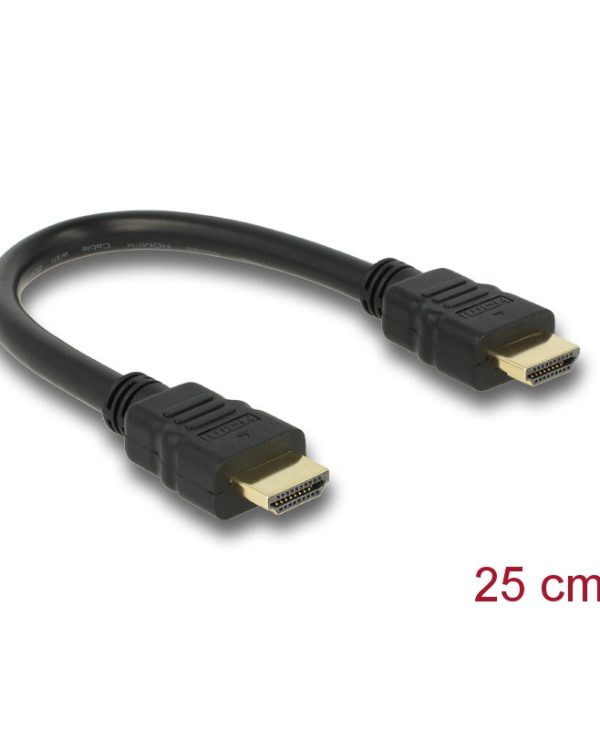 Delock Cable HDMI Male to HDMI Male 0.25m Black 83352