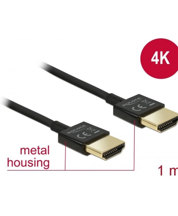 Delock Cable HDMI Male to HDMI Male 1m Black 84771