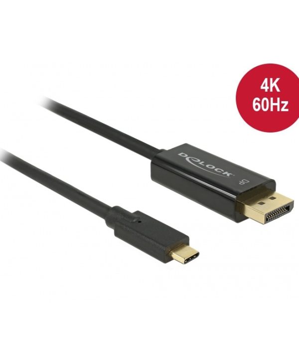 Delock Cable USB 3.1 Type-C Male to Displayport 1.2 Male 2m Black 85256