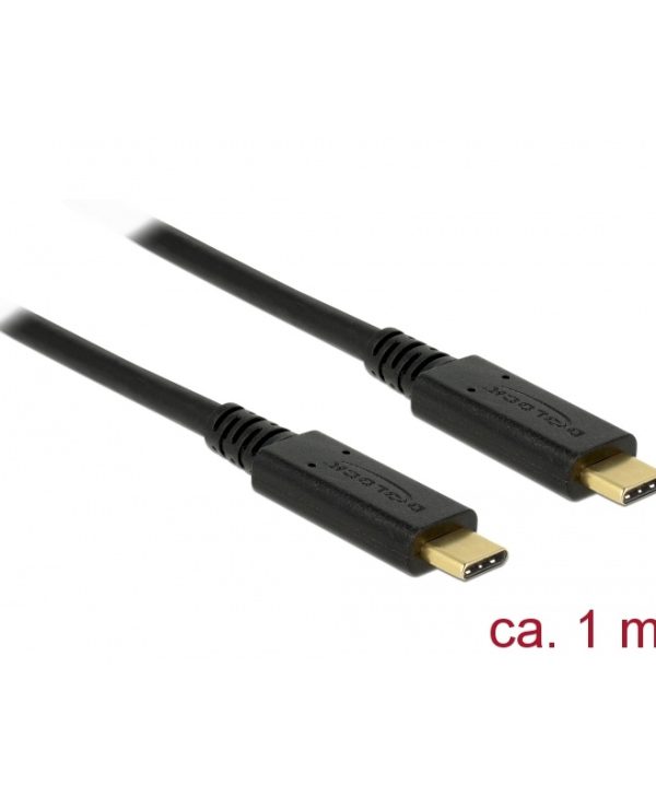 Delock Cable USB 3.1 Type-C Male to USB 3.1 Type-C Male 1m Black 83661