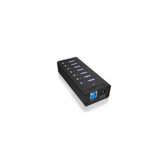 RaidSonic Icy Box 7-port USB 3.0 Hub Black IB-AC618