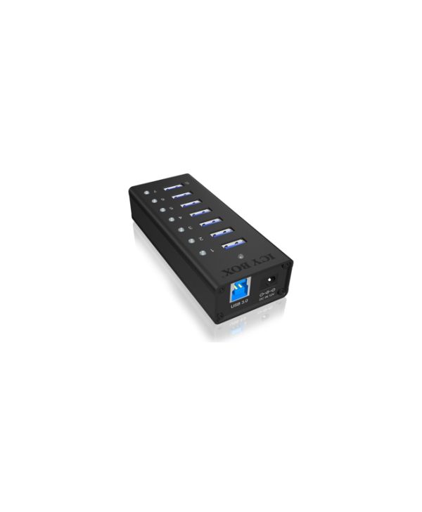 RaidSonic Icy Box 7-port USB 3.0 Hub Black IB-AC618