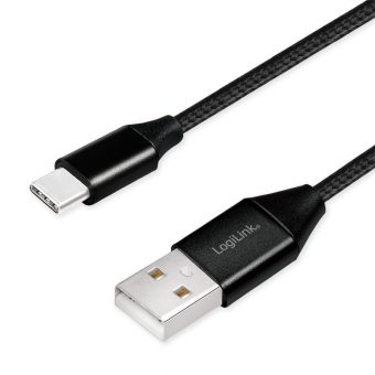 Logilink Cable USB 2.0 Type-A Male to USB 2.0 Type-C Male 0.3m Black CU0139