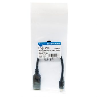 Logilink Cable Micro USB Male to USB Type-A Female 0.2m Black AA0035 - Image 2
