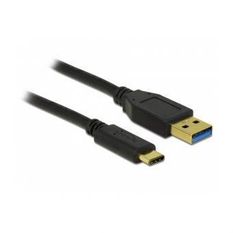 Delock Cable USB 3.1 TYpe-C Male to USB 3.1 Type-A Male 1m Black 83870 - Image 2