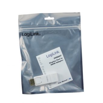 Logilink Adapter DisplayPort Male To HDMI Female White CV0057 - Image 3