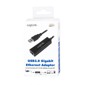 Logilink Adapter USB 3.0 Type-A Male To Gigabit Ethernet Black UA0184A - Image 3