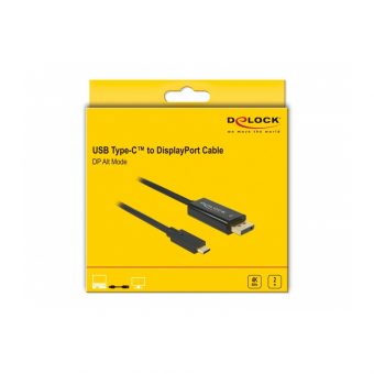 Delock Cable USB 3.1 Type-C Male to Displayport 1.2 Male 2m Black 85256 - Image 3